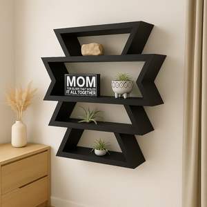 Natural <b>Wooden</b> and MDF <b>Floating</b> <b>Shelves</b> for Warm Interior Styling Wall & Display <b>Shelves</b> - Product Image 3