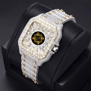 2026 Most Selling Two Tone Moissanite Diamond Watch for Business Gift Luxury <b>Wristwatch</b> with Finishing Available For Sale - Product Image 1
