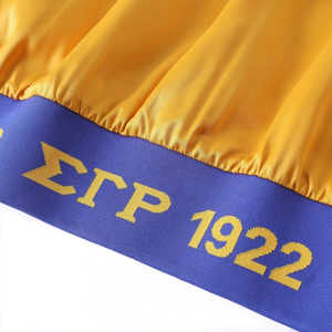 Chaqueta Bomber de Satén Dorado Sigma Gamma Rho para Mujer, Ligera, Estilo Universitario, con Cierre, Ropa Exterior Informal, Bordado Personalizado, OEM, ODM - Product Image 6