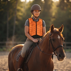 Chaleco de Seguridad Ecuestre Acolchado y Protector con Cierre Frontal de Cremallera y Cordones Laterales Ajustables para Montar a Caballo - Product Image 6