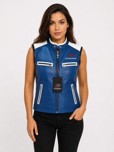 Chaleco de cuero para mujer, modelo 2026, con forro suave, costuras duraderas, bolsillos prácticos y ajuste clásico para montar a caballo, viajar y uso casual. - Product Image 1