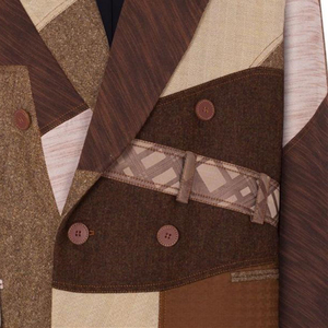 Abrigo de lana virgen para hombre, diseño vintage con solapa y doble botonadura, color marrón, estilo patchwork, ¡superventas! - Product Image 5