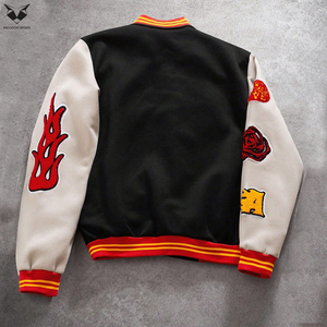 2026 Top Product Highest Quality Varsity <b>Jackets</b> Men Rose Heart Embroidery Streetwear Black Bomber <b>Jacket</b> Letterman Coat - Product Image 3