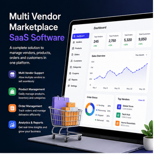 แพลตฟอร์ม SaaS ตลาดขายสินค้าแบบหลายผู้ขายขั้นสูง การพัฒนาแพลตฟอร์ม การจัดการผู้ขาย รายการสินค้า การแจ้งเตือนแบบเรียลไทม์ แอนดรอยด์ ไอโอเอส - Product Image 1