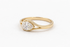 แหวนหมั้นเพชรทรงหยดน้ำ 1.25 กะรัต ทองคำขาว 14K ดีไซน์แหวนแยกส่วน ประดับเพชรทรงหยดน้ำเพาะเลี้ยงในห้องปฏิบัติการ ของขวัญเครื่องประดับแต่งงานสุดพิเศษ - Product Image 5