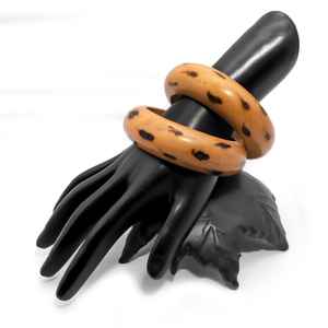 ชุดกำไลข้อมือไม้สักทำมือ ประดับกระจกโมเสกและเรซิ่นแกะสลัก วินเทจ โบโฮ แบบหนา ลายธรรมชาติ โบฮีเมียน สวยสง่า - Product Image 6