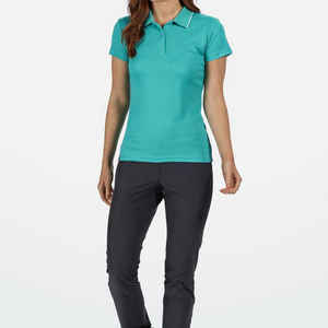 Polos de Verano Casuales y Deportivos para Mujer, Personalizados, de Algodón Peinado y Seda Fina, con Cuello de Solapa, ODM OEM - Product Image 3