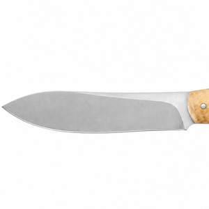 Cuchillos de caza de hoja fija con hoja satinada plateada de punta caída y mango de madera marrón claro natural para camping al aire libre - Product Image 4