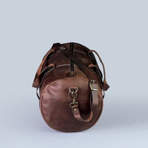 Sac de voyage en cuir véritable style rétro, sac de week-end, grande capacité, léger, fermeture éclair, bagage à main portable LDB-0293 - Product Image 5