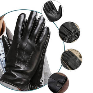 Genuine Sheepskin Leather <b>Gloves</b> High Quality Winter <b>Warm</b> Safety <b>Gloves</b> with Touchscreen Texting - Product Image 2
