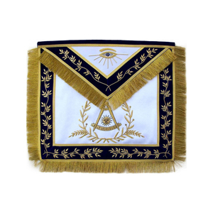 Tablier maçonnique professionnel de grande loge, de luxe, pour Maître Maçon, en velours bleu marine avec fils dorés, vente en gros - Product Image 1