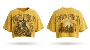 T-shirt Homme Personnalisé 100% Coton, Coupe Ample Respirante, Manches Courtes Épaules Tombantes, Style Hip Hop, Col Effiloché avec Rivets - Product Image 6