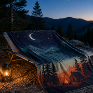 Custom Printed <b>Throw</b> Blanket Personalized Camping Space Mushroom Pond Sewing Construction Sublimation Flannel Fleece Polyester - Product Image 1