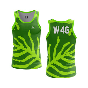 Débardeur de sport pour homme en coton/élasthanne tricoté, imprimé sur mesure, respirant, séchage rapide, anti-boulochage, col rond, avec logo imprimé sur le devant - Product Image 4