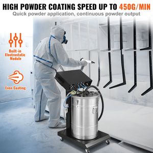 Sistema de Recubrimiento en Polvo Electrostático de 40 W y 100 KV, Kit con Tolva de Polvo de 50 L, 450 g por Minuto, Maquinaria para Recubrimiento de Metales - Product Image 4