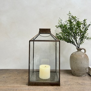 High Quality <b>Square</b> <b>Glass</b> Lantern Black Metal Frame Home Decoration Candle Holder Lantern Eco-Friendly Home Interior Decorate - Product Image 5