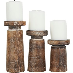 ชุดเชิงเทียนไม้มะม่วง - เชิงเทียนไม้แกะสลักแบบเรียบง่ายขายส่ง - Product Image 2