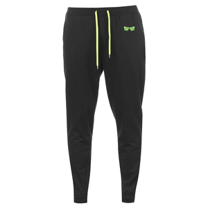 Jogging unisexe en coton noir avec cordon de serrage vert fluo et logo sur le devant, coupe décontractée, longueur intégrale, poches latérales, idéal pour l'automne - Product Image 4