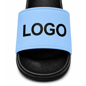 Sandales d'intérieur respirantes en EVA bleu ciel avec logo personnalisé pour hommes et femmes |   Sandales d'été antidérapantes à boucle |   Usine OEM ODM - Product Image 4