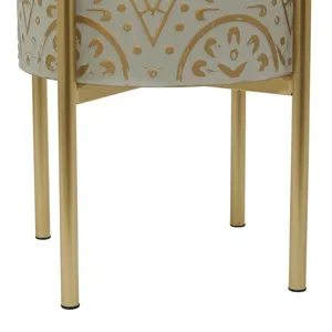Maceta Colgante Moderna de Cerámica Chapada en Oro, Ecológica, con Patrón Circular, Diseño Clásico, Decorativa para Interiores - Product Image 1