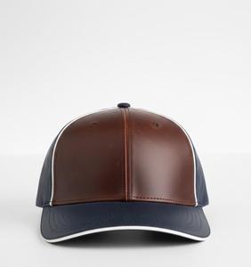 Luxury Genuine Leather Baseball Cap for Men – Contrast Color Outdoor Fashion <b>Hat</b> - Product Image 2
