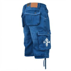 Pantalones Cortos de Mezclilla para Hombre, de Alta Calidad, con Estampado de Serigrafía, Estilo Jeans, de Pierna Ancha, Material Spandex/Poliéster - Product Image 6