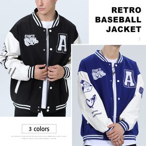 Veste universitaire Y2K unisexe, brodée, style baseball, fournisseur en gros - Product Image 3