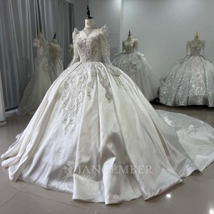 Jancember XS131 <span class=keywords><strong>Civil</strong></span> manches longues paillettes perles mariée gonflée femmes robes <span class=keywords><strong>robe</strong></span> de <span class=keywords><strong>mariage</strong></span> - Product Image 4