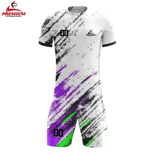 Ensemble de maillots de football à manches courtes, respirant, séchage rapide, antibactérien, sublimé, haute qualité, 100% polyester, logo personnalisé, été - Product Image 6