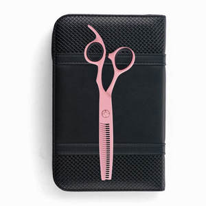 Tijeras profesionales para adelgazar el cabello, color rosa, para zurdos, hechas de acero inoxidable de alta calidad, con dientes afilados, para peluquería y salón de belleza. - Product Image 6