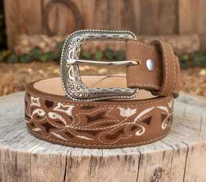 Genuine Leather <b>Fringe</b> <b>Belt</b> for Womens Brown Premium Cow Hide Custom Beaded Designs Luxury <b>Belts</b> Ready to Ship Unisex - Product Image 4