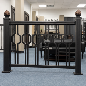 Balustrade décorative en métal noir pour intérieur, design octogonal géométrique, pour salle d'exposition, escalier, balcon, panneau de sécurité - Product Image 1
