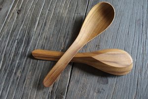 Acacia Wood Salad <b>Serving</b> <b>Spoon</b> Set of 3 Pcs Handpainted Wooden Dessert <b>Spoons</b> for Home Kitchen Restaurant - Product Image 4