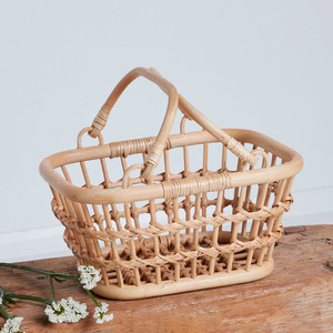 Top selling rattan <b>storage</b> <b>baskets</b> with handle flower girl accessory woven gift <b>basket</b> supplies - Product Image 3
