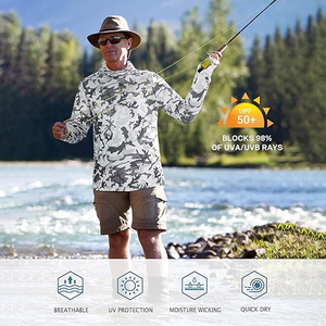 Sweat à capuche de pêche anti-humidité à séchage rapide, vêtement d'extérieur avec protection solaire pour pêcheurs professionnels - Product Image 6