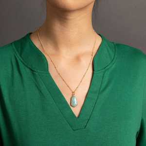 Pendentif en Amazonite naturelle authentique de forme hexagonale NIKHIL GEMS, en argent 925, bijoux vintage de fiançailles en or pour femmes - Product Image 2