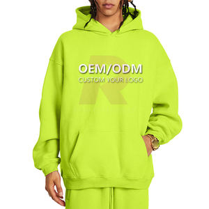 Sweat-shirt à capuche décontracté OEM en coton 100% pour l'automne, coupe oversize à manches longues et épaules tombantes, avec impression numérique et anti-boulochage - Product Image 5