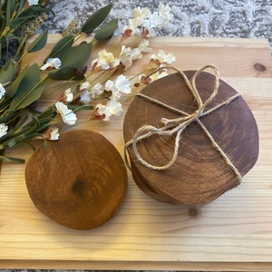 High Quality Wooden Coaster Set <b>Rustic</b> Round <b>Coffee</b> <b>Table</b> Pads - Product Image 4