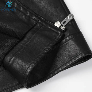 Veste en cuir de motard vintage élégante, doublure intérieure chaude pour l'hiver, coupe ajustée, écologique, légère, veste tendance pour tous les jours - Product Image 6