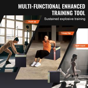 Box Pliometrico 3-in-1 in Cotone 20/18/16 Pollici, Piattaforma Antiscivolo per Esercizi Fitness, Step per Allenamento di Agilità - Product Image 5