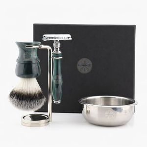 Kit de Rasage de Luxe pour Hommes : Brosse à Poils de Blaireau Pur, Rasoir Mach 3 et Bol – Cadeau Idéal pour - Product Image 3