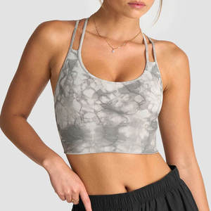 Sujetador deportivo tipo racerback con bloques de color en negro para mujer, cuello redondo y ribete en contraste - Product Image 6