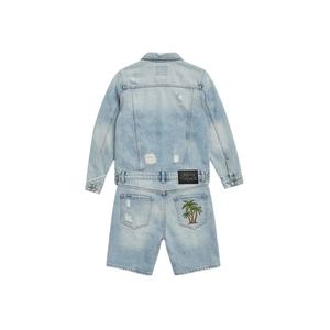 ชุดเซ็ตเสื้อเชิ้ตแขนยาวปักลายเดนิมและกางเกงขาสั้นสองชิ้นแฟชั่นใหม่คุณภาพสูงสำหรับผู้ชายสไตล์สตรีทแวร์ฤดูร้อน - Product Image 3