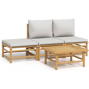 Bamboo Garden Furniture Set <b>Outdoor</b> Patio Sofa with Cushions Coffee <b>Table</b> Natural Furniture Wholesale Supplier Kingcraftviet - Product Image 1