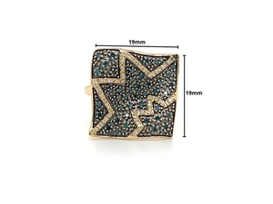 Women's 18K Gold Plated Wings Cocktail <b>Ring</b> Diamond Micro Pave Vintage Glam Style Fashion <b>Ring</b> Wedding Engagement Daily Wear - Product Image 4