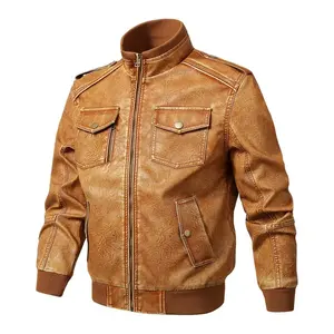 Veste en cuir de haute qualité pour hommes, style urbain, couleur personnalisable, 100 % cuir, modèle 2026, en vente - Product Image 1