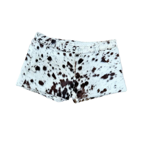 Women Patent Leather <b>Shorts</b> Cowhide Print Mid Waist Button Fly Breathable Hot Pants <b>Rave</b> Dance Stage Wear Custom Wholesale - Product Image 3