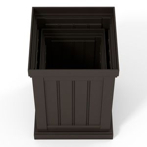 Square Plastic Planters Set of 2 <b>Small</b> Flower <b>Pots</b> with Drainage Holes and Nesting Design - Product Image 5