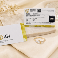 Anillo de Boda de Oro Sólido de 14 Quilates con Diamante Cultivado en Laboratorio para Mujer, Corte Brillante, Certificado IGI, Diseño de Lujo
