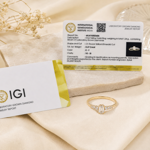 Anillo de Boda de Oro Sólido de 14 Quilates con Diamante Cultivado en Laboratorio para Mujer, Corte Brillante, Certificado IGI, Diseño de Lujo - Product Image 6
